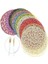 Mor 4 Adet 4 Paket Yuvarlak Kağıt Dokuma Placemats Ahşap Placemats Rattan Placemats Kahverengi Kağıt Hasır Placemats Yemek Partisi Düğün Için (Yurt Dışından) 4