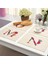 2CD-ZM0001-9 Çiçek Mektup Desen Pamuk Keten Ped Yemek Masası Paspaslar Coaster Kase Fincan Mat Desen Mutfak Placemat 42*32 cm Ev Dekor ZM0001 (Yurt Dışından) 3