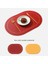Kırmızı Oval 4 Adet Deri Placemats Oval Çift Taraflı 2 Renk Pvc Yağ Geçirmez Masa Mat Ev Yemek Tabağı Mat Masaüstü Dekorasyon (Yurt Dışından) 1