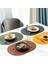 Kırmızı Oval 4 Adet Deri Placemats Oval Çift Taraflı 2 Renk Pvc Yağ Geçirmez Masa Mat Ev Yemek Tabağı Mat Masaüstü Dekorasyon (Yurt Dışından) 4
