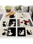2CD-ML0016-17 Bkack Beyaz Kedi Desen Pamuk Keten Ped Yemek Masası Paspaslar Coaster Kase Fincan Mat Desen Mutfak Placemat Ev Dekor ML0016 (Yurt Dışından) 4