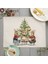 LE452 42X32 cm 2023 Noel Ağacı Sevimli Hayvan Süslemeleri Placemat Keten Yemek Masası Paspaslar Coaster Pad Kase Kahve Fincanı Mat Masa Örtüsü 42X32 cm (Yurt Dışından) 4