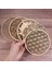 Dia 4 Cm-5 cm Yeni Çakra Hayat Çiçeği Doğal Sembol Ahşap Yuvarlak Kenar Daireler Oyma Coaster Taş Kristal Seti Ev Mutfak Dıy Dekor (Yurt Dışından) 3