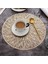 Altın 4 Adet 6/4 Adet Yuvarlak Placemats Restoran Içi Boş Pvc Dekorasyon Yemek Matı Anti-Sıcak Yemek Masası Hattı Mat Biftek Tabağı Ped (Yurt Dışından) 3