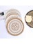 2CD-51001-017 Pamuk Keten Nakış Pedi Bulaşık Kahve Fincanı Masa Mat Yuvarlak 38 cm Iskandinav Tarzı Kaymaz Mutfak Placemat Coaster Ev Dekor 51001 (Yurt Dışından) 2