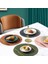 Kırmızı Yuvarlak Yuvarlak Büyük Çift Taraflı Deri Masa Mat Su Geçirmez ve Yağa Dayanıklı Ev Yalıtım Placemat Pvc Otel Placemats Masa (Yurt Dışından) 4
