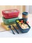 Yeşil Set 3 Yeni Mikrodalga Öğle Yemeği Kutusu Withbento Bölmeli Taşınabilir Kutu Japon Tarzı Sızdırmaz Gıda Konteyneri Çocuklar Için Sofra ile (Yurt Dışından) 3