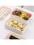 Bej 1200 ml Askılı Bento Kutuları Çift Katmanlı Bento Kılıfları Dahili Sofra Takımı Japon Tarzı Sızdırmaz Öğle Yemeği Kutuları Öğle Yemeği Kapları (Yurt Dışından) 4
