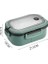 Yeşil Taşınabilir Hermetik Öğle Yemeği Kutusu 2 Katmanlı Izgara Çocuk Öğrenci Bento Kutusu Çatal Kaşık Sızdırmaz Mikrodalgada Koku Önlemek Okul (Yurt Dışından) 1
