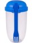 Mavi 1000 ml 1l Taşınabilir Salata Bardağı Çocuk Kahvaltı Salata Kasesi Çatal ile Okul Öğle Yemeği Kutusu Gıda Depolama Bento Kutusu Yoğurt Yulaf Ezmesi Tahıl Süt Fincan (Yurt Dışından) 1