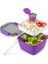 Mor 1500 ml 52 Oz Bento Öğle Yemeği Kutusu Salata Kabı Öğle Yemeği Için Bpa Ücretsiz Sızdırmaz Salata Sosu Kabı Akıllı Kilit ile Yeniden Kullanılabilir Spork (Yurt Dışından) 1