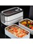 Pembe 750 ml 304 Paslanmaz Çelik Yemek Kabı Bento Kutusu Okul Çocuklar Için Ofis Çalışanı Çift Bölmeli Yemek Kabı Gıda Saklama Kutusu (Yurt Dışından) 2