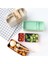 Yeşil B 900 ml 3 Katmanlar Mikrodalga Öğle Yemeği Kutusu Buğday Samanı Yemek Takımı Gıda Saklama Kabı Çocuk Çocuk Okul Ofis Taşınabilir Bento Kutusu (Yurt Dışından) 3