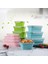 Pembe 500 ml Silikon Katlanır Bento Kutusu 1/3/4 Adet Katlanabilir Taşınabilir Yemek Kabı Gıda Yemek Takımı Gıda Konteyner Kase Öğle Yemeği Kutusu Sofra (Yurt Dışından) 1