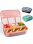 Pembe 1300ML 1300ML Bento Kutusu 4 Bölünmüş Öğle Yemeği Kutusu Yetişkinler Için Çatallı Bebek Bento Öğle Yemeği Kutuları Öğle Yemeği Kapları Sızdırmaz Mikrodalga (Yurt Dışından) 2