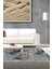 Dijital Salon Halısı Trend Keçe Kaymaz Taban Saçaklı Modern Sherri Mavi 1