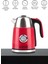 Duca Kırmızı 1.7l Retro, Hızlı Kaynatma Işlevli, Sıcaklık Göstergeli Çelik Su Isıtıcısı Kettle 3