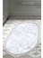 Dijital Mutfak Halısı Trend Keçe Kaymaz Taban Saçaklı Oval Modern Hope Mavi 1