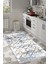 Dijital Mutfak Halısı Trend Keçe Kaymaz Taban Saçaklı Modern Brooklyn Mavi 1