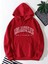 Kırmızı La California Baskılı Oversize Kapüşonlu Erkek Sweatshirt 2