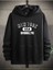 Unisex Antrasit New York Baskılı 3 Iplik Oversize Kapüşonlu Sweatshirt 2