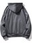 Erkek Koyu Gri El Baskılı Oversize Kapüşonlu Sweatshirt 1
