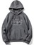 Erkek Koyu Gri El Baskılı Oversize Kapüşonlu Sweatshirt 2