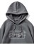 Erkek Koyu Gri El Baskılı Oversize Kapüşonlu Sweatshirt 3