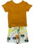 Erkek Çocuk Hello Baskılı Sarı T-Shirt Palmiye Desenli Şort %100 Pamuk İkili Takım 3