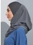 ST300-SİMLİ Abiye Hijab 27 Koyu Gri - Koyu Gri - 3