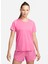 Bisiklet Yaka Düz Kırmızı - Pembe Kadın T-Shirt DD5927-684 W Nk Df Race Top Ss 1