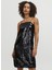 Klasik Yaka Payetli Siyah Standart Kadın Elbise Jxava Sequın Strap Short Dress Wvn 1