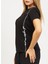Bisiklet Yaka Baskılı Siyah Kadın T-Shirt 6RYT05 3