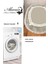 Dijital Mutfak Halısı Yıldız Deri Kaymaz Taban Saçaklı Oval Modern Landon Camel 3