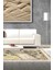 Dijital Salon Halısı Trend Keçe Kaymaz Taban Saçaklı Modern Kristalena Sarı 1