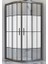 Duşakabin Oval Siyah Çizgi Ortası Buzlu 5 mm Yükseklik 190 cm 1