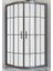 Duşakabin Oval Siyah Çizgi Buzlu 5 mm Yükseklik 190 cm 2