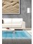 Dijital Salon Halısı Trend Keçe Kaymaz Taban Saçaklı Modern Sequoia Mavi 1