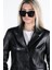 Tuana Model Kadın Siyah Hakiki Deri Ceket 3