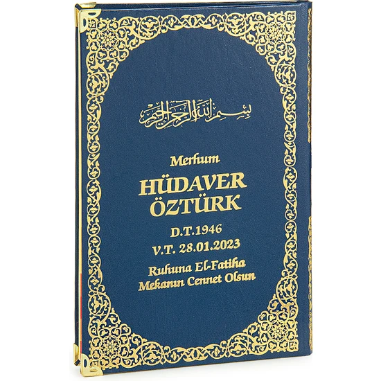 50 Adet Isim Baskılı Yaldızlı Deri Ciltli Yasin Kitabı Mevlüt Hediyesi 176 Sayfa Lacivert