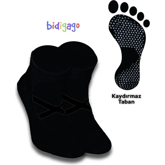 Bidigago Siyah Kaydırmaz Yoga & Pilates Çorabı