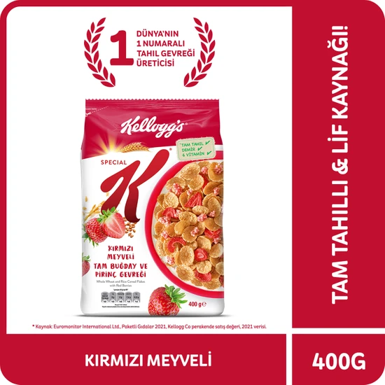 Kellogg's Special K Kırmızı Meyveli Tam Buğday ve Pirinç Gevreği 400 Gr