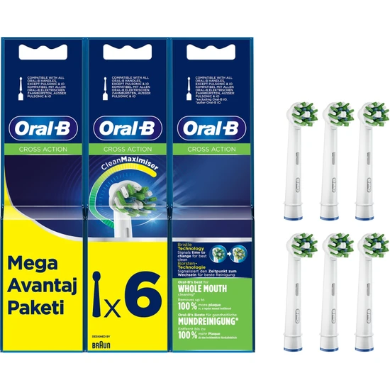 Oral-B Oral-B cross Action Clean Maximiser 6’lı Diş Fırçası Yedek Başlığı EB50