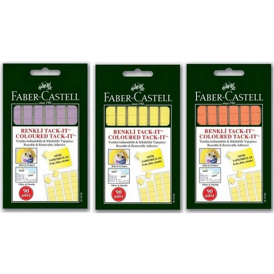 Faber-Castell Tack-it Hamur Yapıştırıcı Karışık Renk 50 gr 90 Adet