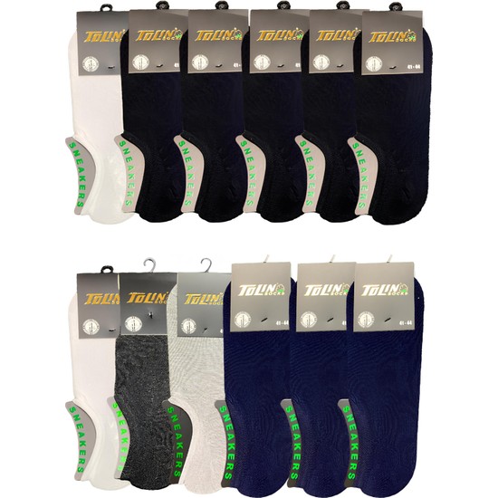 Tolin Erkek 12 Li Karışık Renk Bambu Sneakers Çorap Seti Fiyatı