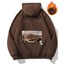 Kahverengi Take Care Baskılı Oversize Kapüşonlu Erkek Sweatshirt 2