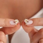 Sembol Gold Altın Çocuk Küpesi Papatya Uğurböceği