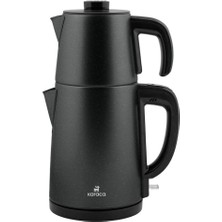 Karaca Gastro Dem 2 In 1 Çelik Inox Çay Makinesi ve Su Isıtıcı Shiny Black