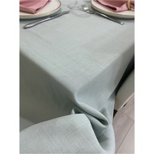 Zeren Home Polyester Keten Dertsiz Masa Örtüsü Mint 12 Peçeteli