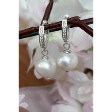 Crazy Takı Tasarım 925 Ayar Gümüş Hakiki Kültür Incisi Küpe